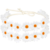 2Pcs Cloth Small Sunflowe Wreath Headband OHAR-CP0001-20B-1
