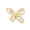 Brass Clear Cubic Zirconia Connector Charms/Links FIND-L019-07G-09-1