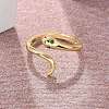 Brass Micro Pave Cubic Zirconia Cuff Rings for Women RJEW-Z084-01G-04-2