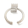 Rack Plating Brass Open Cuff Rings for Women RJEW-F162-01P-E-3