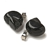 Natural Obsidian Pendants G-Z067-02P-04-3