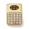 Rack Plating Brass Micro Pave Cubic Zirconia Beads KK-L224-036G-1