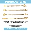 8Pcs 4 Styles 304 Stainless Steel Curb Chain Extender STAS-YW0003-35G-3
