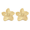 304 Stainless Steel Flower Theme Stud Earrings For Women EJEW-B110-04G-01-1