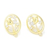 Brass Pave Clear Cubic Zirconia Stud Earring Findings LS-KK-F875-04G-2