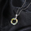 925 Sterling Silver Glass Pendant Necklaces NJEW-C048-01A-2