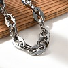 304 Stainless Steel Oval Link Chains Bracelets for Men & Women BJEW-D042-39P-2