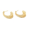 Rack Plating Brass Hollow Out C-shape Stud Earrings for Women EJEW-F308-08G-1