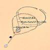 2Pcs Heart Brass Black Enamel Pendant 3 Layer Necklaces for Women FS-WGFF7B3-01-5
