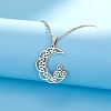 Stainless Steel Viking Triskele Crescent Moon Pendant Cable Chain Necklaces PW-WGB557A-01-1