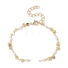 Brass Flat Round Charms Chain Bracelet Making AJEW-JB01150-12-1