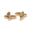 Butterfly Brass Micro Pave Colorful Cubic Zirconia Charms KK-G435-40G-3