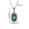 Alloy Acrylic Oval Photo Locket Pendant Necklaces for Women WGC3FDF-01-3