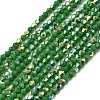 AB Color Plated Opaque Glass Beads Strands GLAA-G127-02G-1
