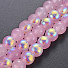 Spray Painted Glass Beads Strands X-GGLA-S058-001C-01-1