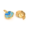 Brass Enamel Charms ZIRC-F816-02B-G-2