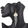 304 Stainless Steel Dyed Synthetic Turquoise & Natural Howlite & Glass Seed Beaded Jellyfish Dangle Earrings EJEW-MZ00529-01-2