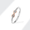 Brass Micro Pave Cubic Zirconia Finger Rings for Women FS-WGAD63B-05-1