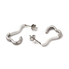 Non-Tarnish 304 Stainless Steel Heart Stud Earrings for Women EJEW-P219-05P-2