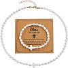 Plastic Imitation Pearl Oval Beads Bracelets & Necklaces Sets FS-WG9F44C-02-1