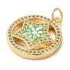 Rack Plating Brass Cubic Zirconia Pendants KK-K385-081G-01-2