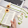 4Pcs 2 Styles Woolen Yarn Crochet Plant Bookmarks AJEW-CP0007-94-3