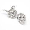 Hollow Snowflake Round Brass Cage Pendants KK-N0092-09M-NR-3