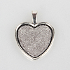 Tibetan Style Alloy Pendant Cabochon Settings TIBEP-N003-14AS-1