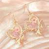Alloy & Dried Flower Dangle Earrings AL-Z001-01G-01-3