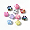 10Pcs UV Plating Rainbow Iridescent Acrylic Enamel Beads SACR-FS0001-32-3