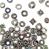 50Pcs 10 Styles Antique Silver Plated Metal Alloy Rhinestone European Beads ALRI-YW0001-29-1