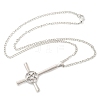 Christian Upside Down Cross & Star Alloy Pendant Pendant Twisted Chain Necklaces for Women LS-NJEW-NH0001-03P-4
