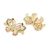 Brass Micro Pave Colorful Cubic Zirconia Connector Charms CU-CBA908F-04G-05-2