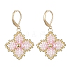 Handmade Glass Seed Beads Flower Leverback Earrings EJEW-MZ00578-03-2