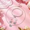 Alloy Enamel Butterfly Charm Necklaces & Dangle Earring & ABS Plastic Imitation Pearl Beads Bracelets Sets SJEW-JS01315-02-1