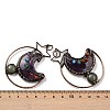 Natural Green Aventurine & Amethyst Brass Star Moon Big Pendants G-H316-01R-05-3
