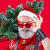 SUPERFINDINGS 40Pcs 10 Style Christmas Sock & Santa Claus & Tree & Gingerbread Man & Deer Acrylic Brooch Pin JEWB-FH0001-32-6