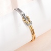 Duo Tone 304 Stainless Steel Knot Open Cuff Bangles for Women SA-CBA2192-05GP-01-1