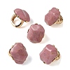 Natural Rhodochrosite & Alloy Finger Rings for Women RJEW-G375-01G-04-4