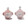 Flocking Opaque Resin Pendants RESI-F064-A10-1