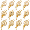 12Pcs 3 Style Round Brass Box Clasps KK-BBC0019-27-6