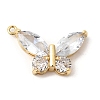 Brass Micro Pave Clear Cubic Zirconia Pendants KK-K419-04G-1