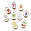 Fruit & Floral & Animals Printed Handmade Porcelain Pendants STAS-Z207-01G-M-1