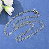 Brass Heart Link Chains Necklace for Women NJEW-P265-39G-4