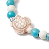 Synthetic Turquoise Beaded Stretch Bracelets for Women Men BJEW-JB11150-01-3