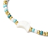 Natural Freshwater Shell & Glass Seed Beads Braided Bead Bracelets for Women BJEW-JB12362-01-3