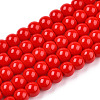 Opaque Solid Color Glass Beads Strands GLAA-T032-P6mm-04-1