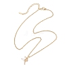 Fairy Brass Pave Clear Cubic Zirconia Pendant 304 Stainless Steel Cable Chain Necklaces for Women NJEW-JN05600-5