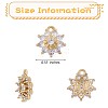6 Pieces Flower Clear Cubic Zirconia Charm Pendant Brass Flower Charm Long-Lasting Plated Pendant for Jewelry Necklace Bracelet Earring Making Crafts JX405A-1