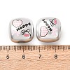 Plating Printed Acrylic European Beads AC-CBA655C-08-3